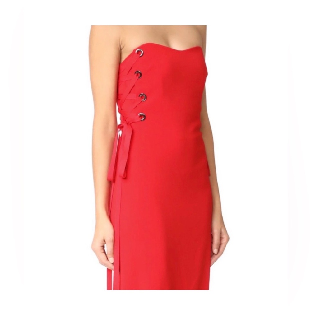 Badgley Mischka Vibrant Red Strapless Dress
